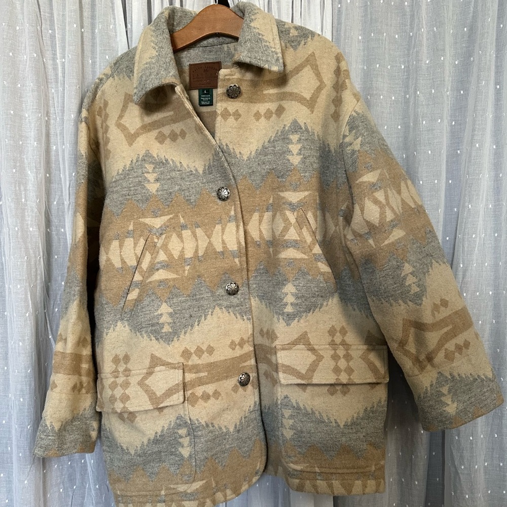 Lauren Ralph Lauren Beige and Gray Patterned Coat